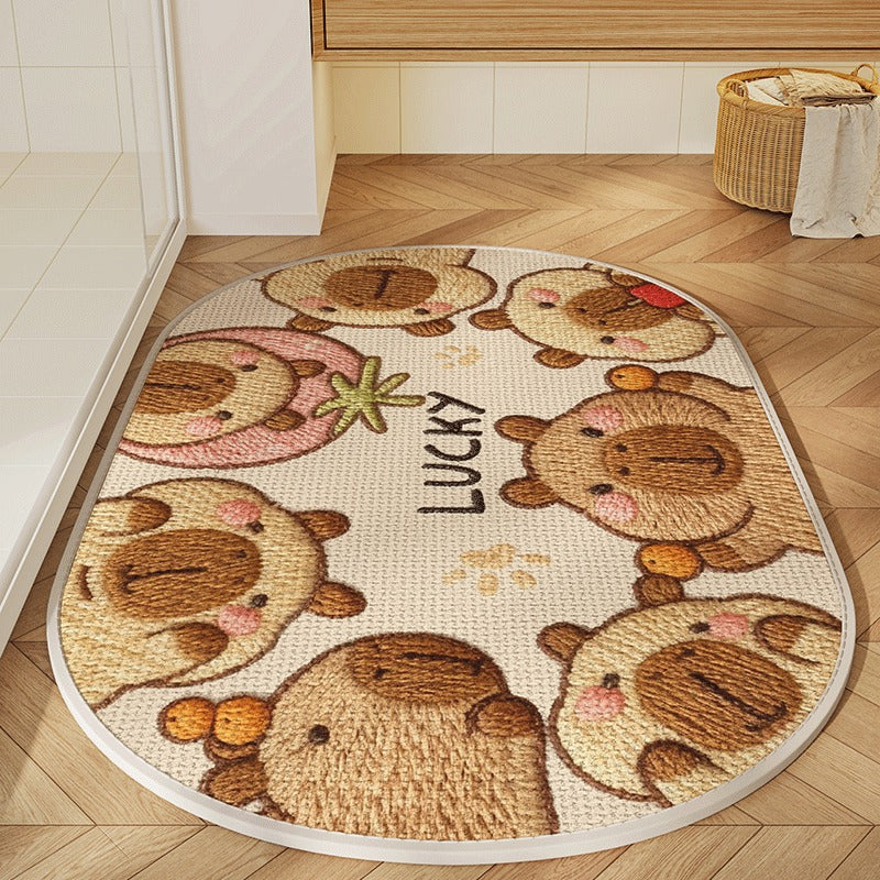 Animal Bath Mat Non-Slip Quick Dry Absorbent Bathroom Rug